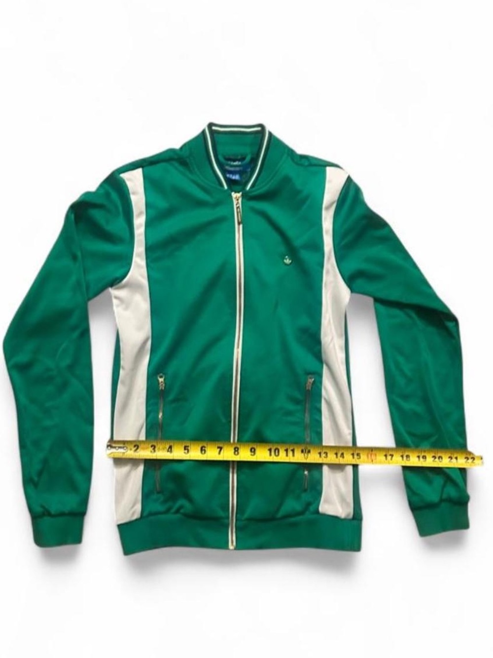 Vintage Adidas Stan Smith Green Track Jacket with Cream Panels Men’s Size S - Picture 3 of 10